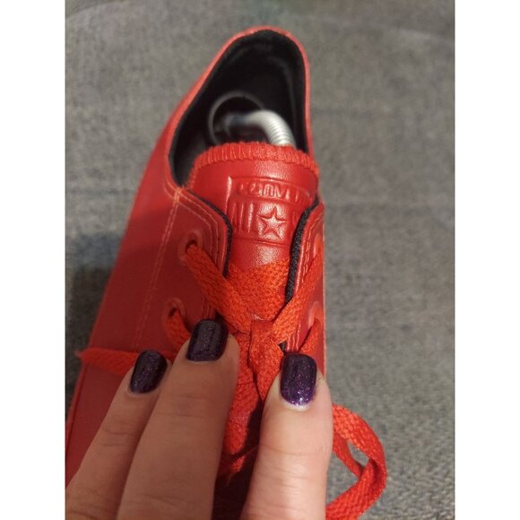 Converse All Star Chuck Taylor Vegan Leather Low Top Red Sneakers Size M12 W14 - Picture 11 of 14